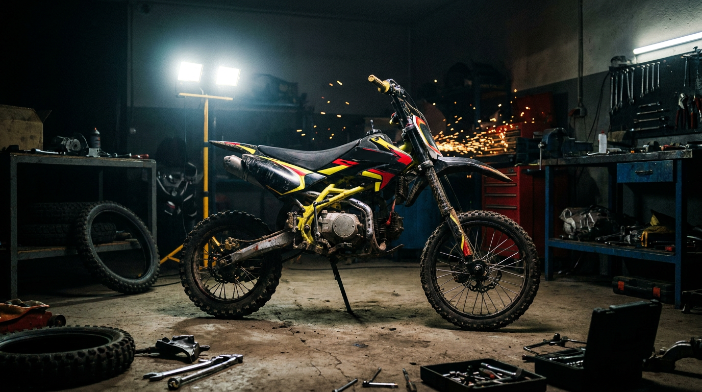 Moto cross dans l'atelier Nitro Bike