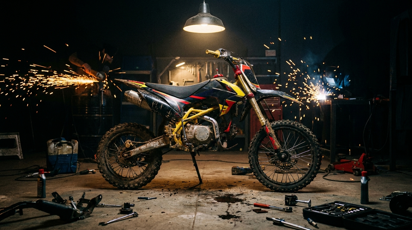 Préparation d'une moto à l'atelier